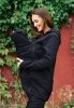 MijaCulture - Maternity Polar warm fleece Hoodie / Pullover for two / for Baby Carriers 3073A Black